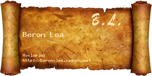 Beron Lea névjegykártya